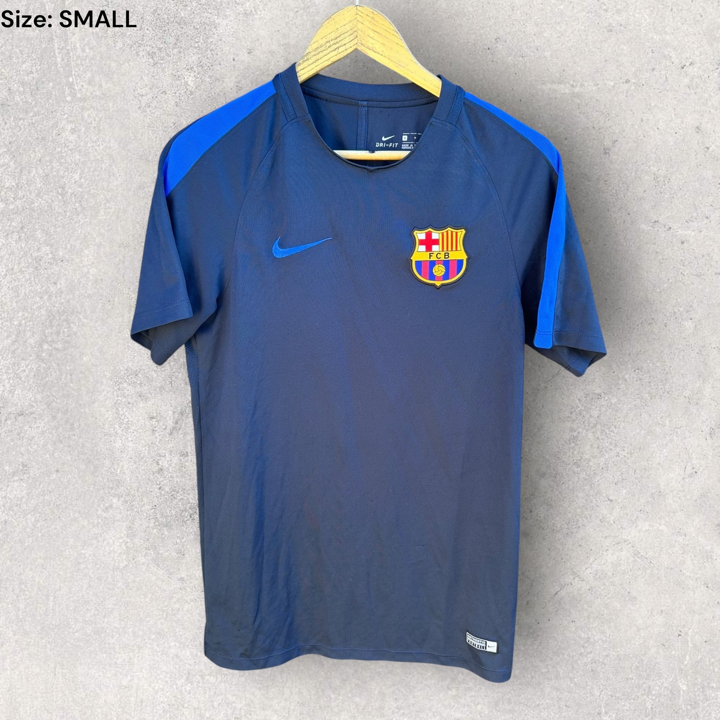 BARCELONA FC NIKE BLUE FOOTBALL TRAINING JERSEY