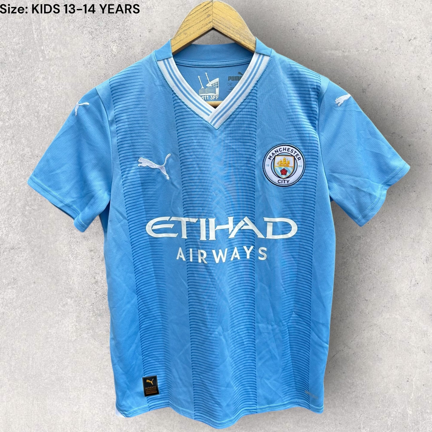 MANCHESTER CITY PUMA 2023 EPL CHAMPIONS KIDS JERSEY