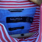 Nautica Short Sleeve Button Up Red & White Shirt