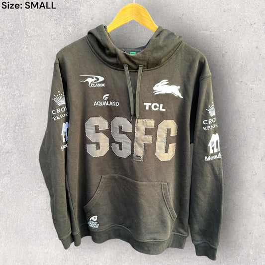 SOUTH SYDNEY RABBITOHS CLASSIC BLACK HOODED PULLOVER JUMPER