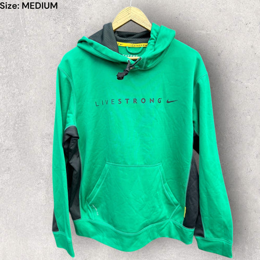 NIKE LIVESTRONG GREEN PULLOVER HOODED JUMPER