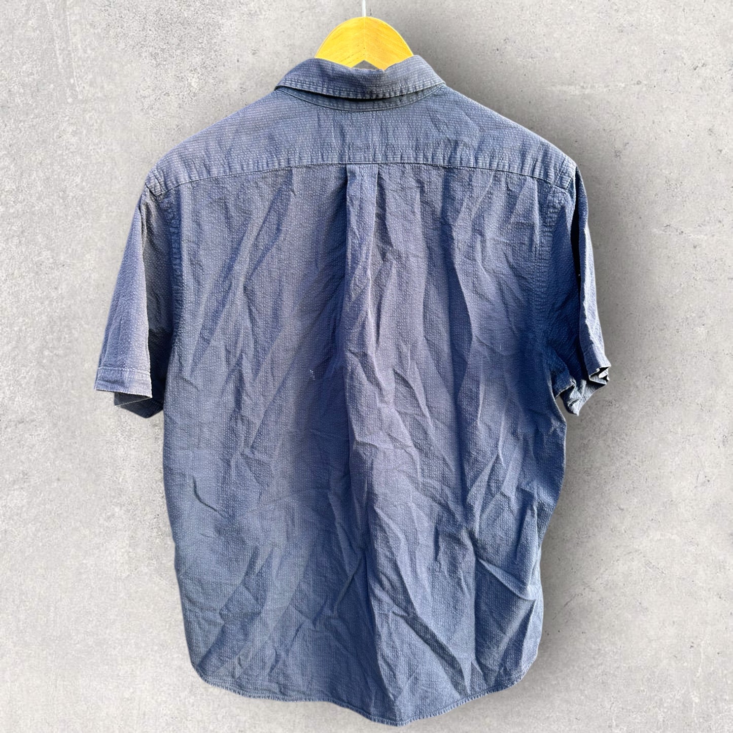 RALPH LAUREN POLO SEERSUCKER BLUE SHORT SLEEVE SHIRT