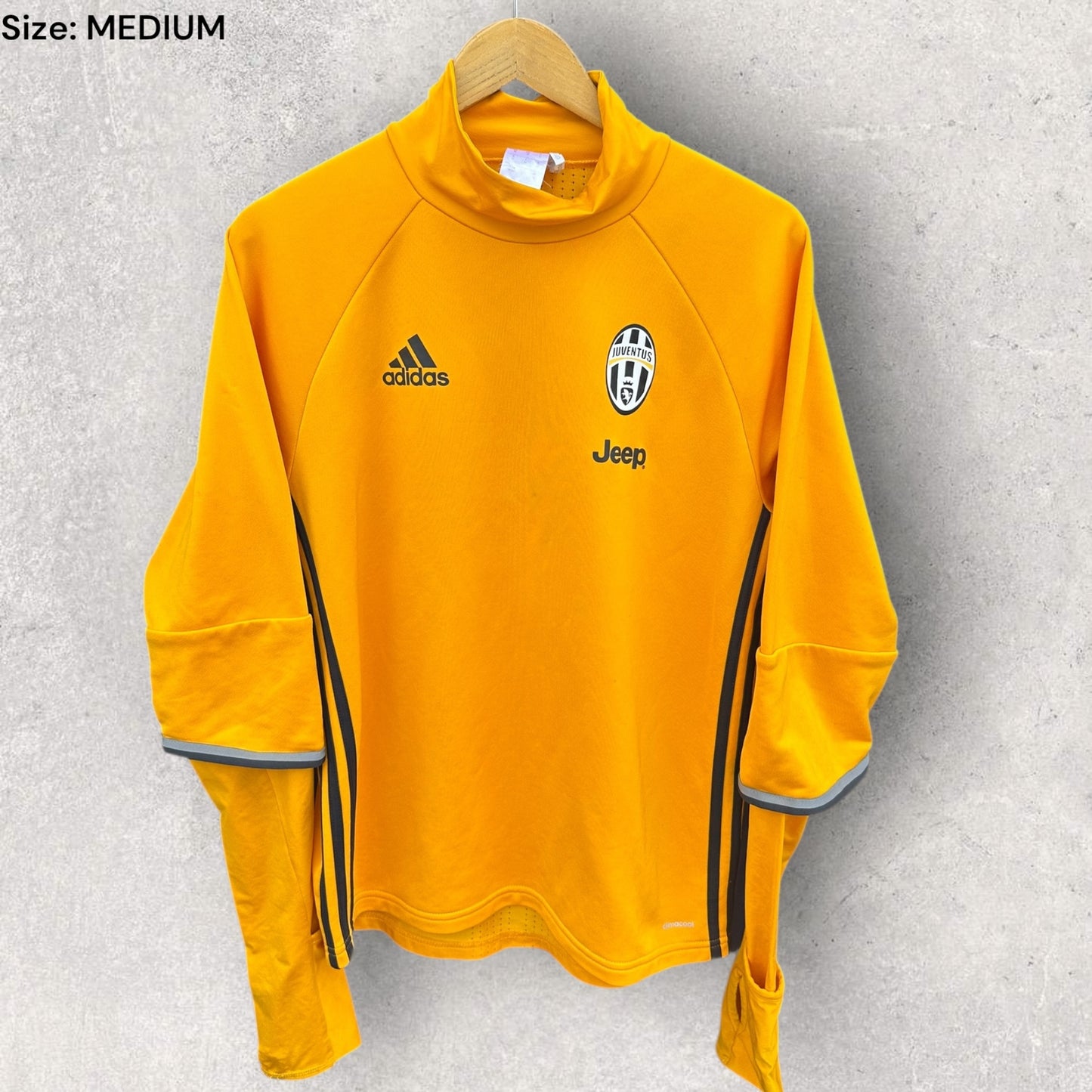 JUVENTUS ADIDAS 2016 YELLOW LONG SLEEVE TRAINING TOP