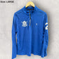 Ralph Lauren Polo Blue BlackWatch Polo Team Chest Zip Long Sleeve Shirt