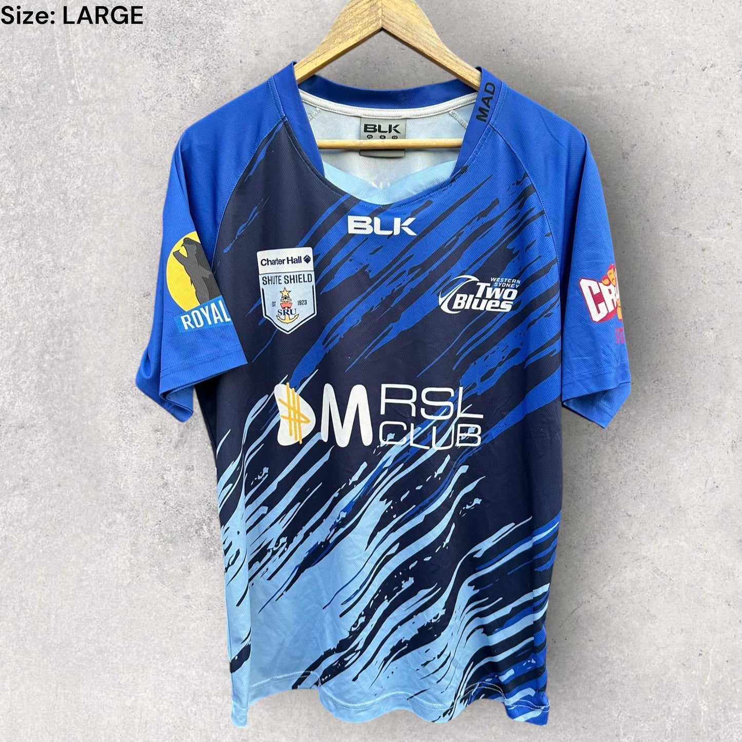 Western Sydney Two Blues Shute Shield BLK Rugby Union Training Shirt