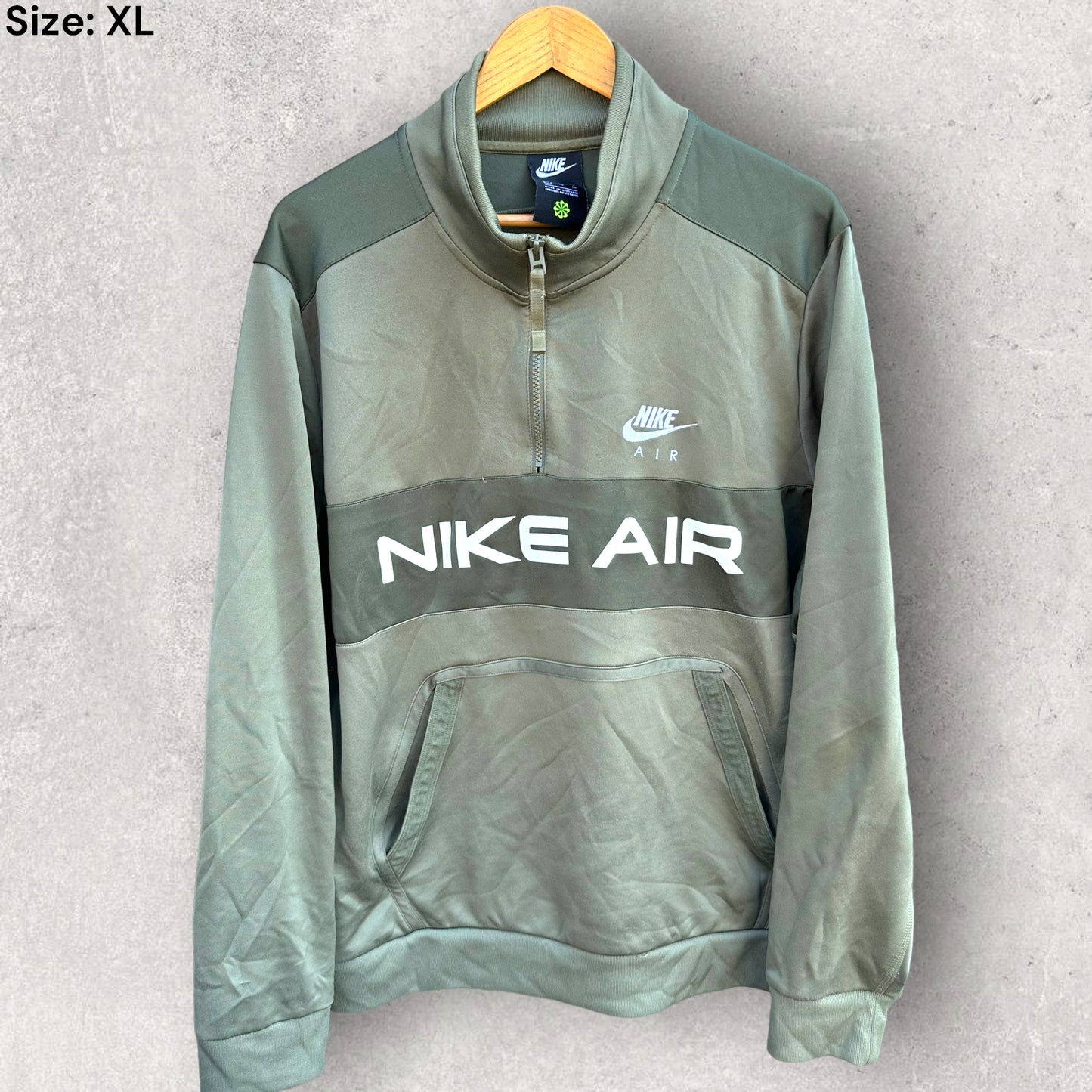 NIKE AIR OLIVE GREEN HALF ZIP JACKET