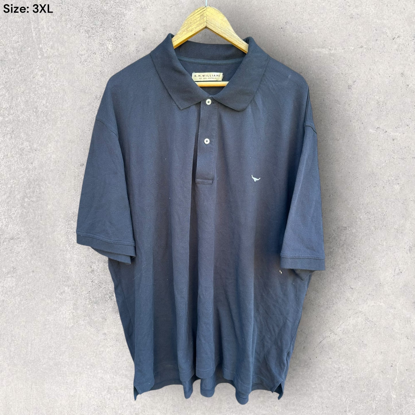RM WILLIAMS BLACK SHORT SLEEVE POLO SHIRT