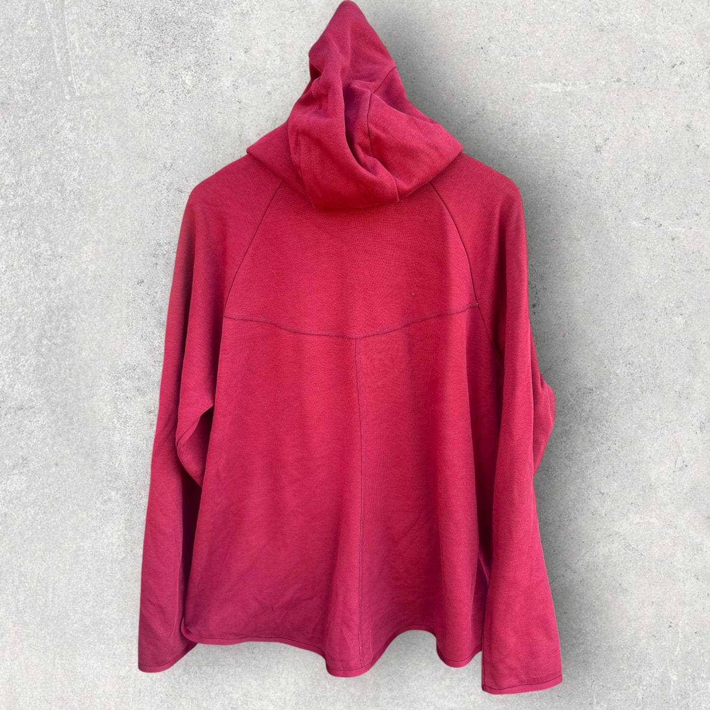 NIKE TECH FLEECE BURGUNDY FULL ZIP HOODED JUMPER