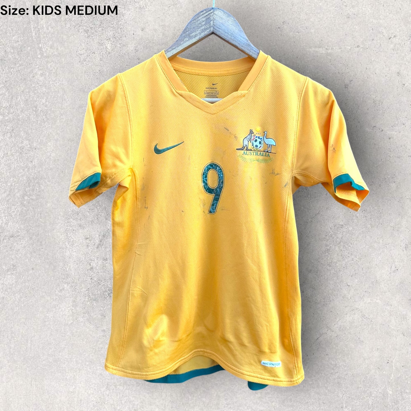 MARK VIDUKA AUSTRALIAN SOCCEROOS 2006 NIKE HOME KIDS FOOTBALL JERSEY