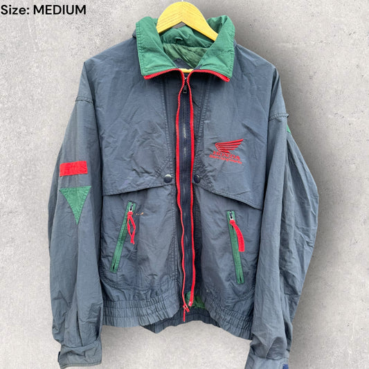 HONDA MOTORSPORT BLUE VINTAGE WINDBREAKER HOODED JACKET