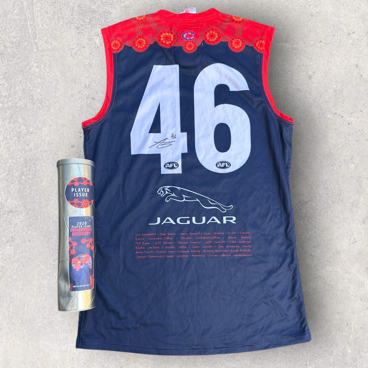 MELBOURNE DEMONS 2020 INDIGENOUS PLAYER ISSUED JERSEY TO AUSTIN BRADTKE