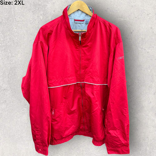 REEBOK VINTAGE RED FULL ZIP WINDBREAKER JACKET