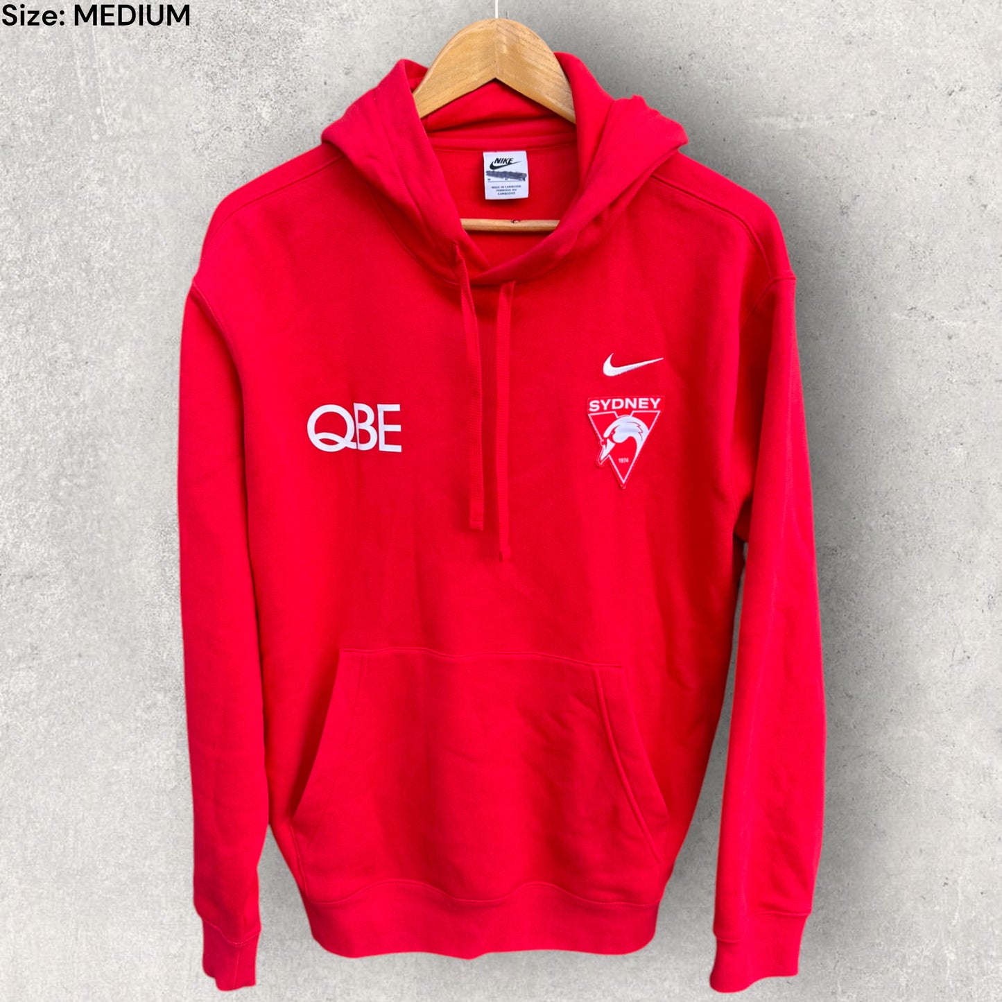 SYDNEY SWANS NIKE RED HOODED JUMPER AFL