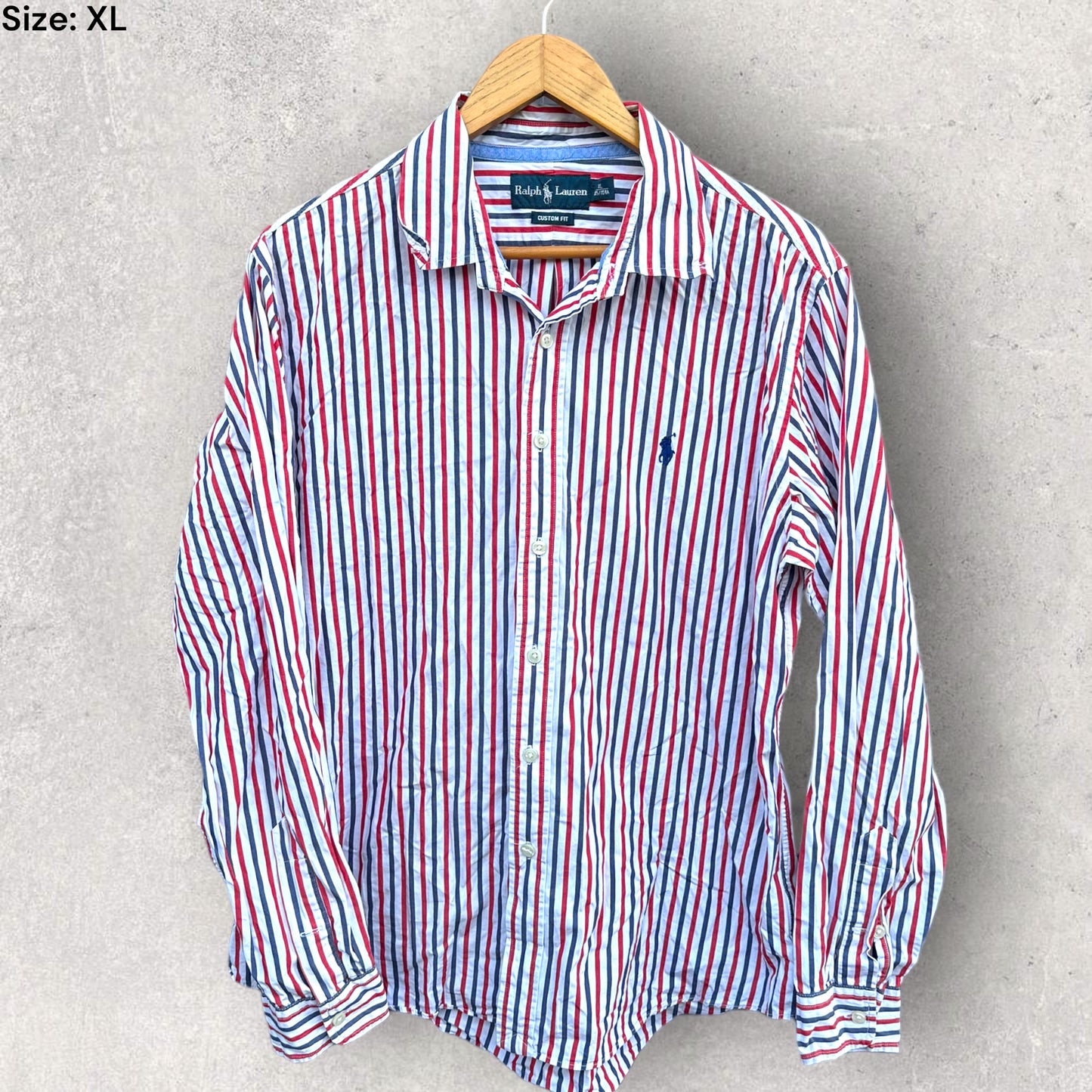 RALPH LAUREN POLO PIN STRIPE LONG SLEEVE DRESS SHIRT