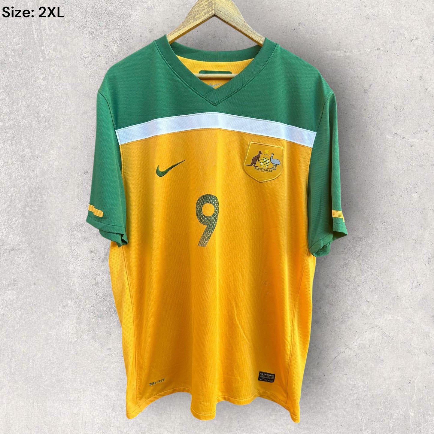 JOSHUA KENNEDY AUSTRALIAN SOCCEROOS 2010 NIKE HOME FOOTBALL JERSEY
