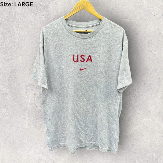 USA NIKE TRACK & FIELD GREY VINTAGE SHORT SLEEVE SHIRT