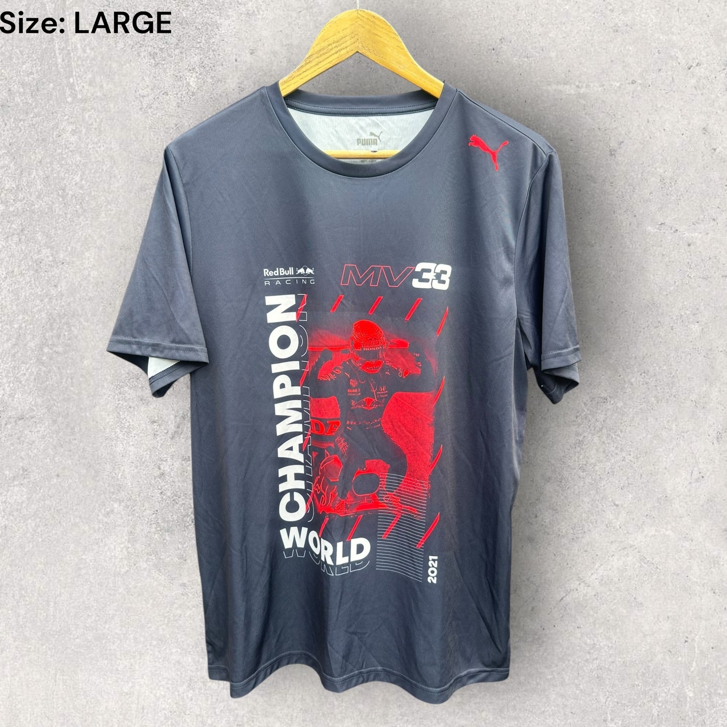 Max Verstappen Red Bull Racing 2021 World Champion Puma Formula 1 Short Sleeve shirt