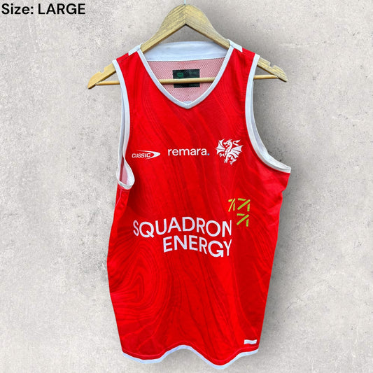 ST GEORGE ILLAWARRA DRAGONS 2025 RED TRAINING SINGLET PLAYER ISSUED SIONE FINAU
