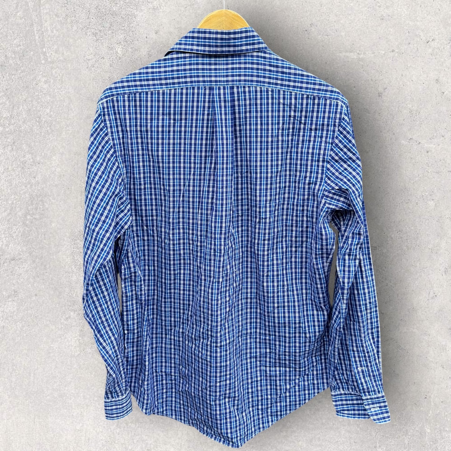 RALPH LAUREN POLO BUTTON UP LONG SLEEVE BLUE CHECKERED SHIRT