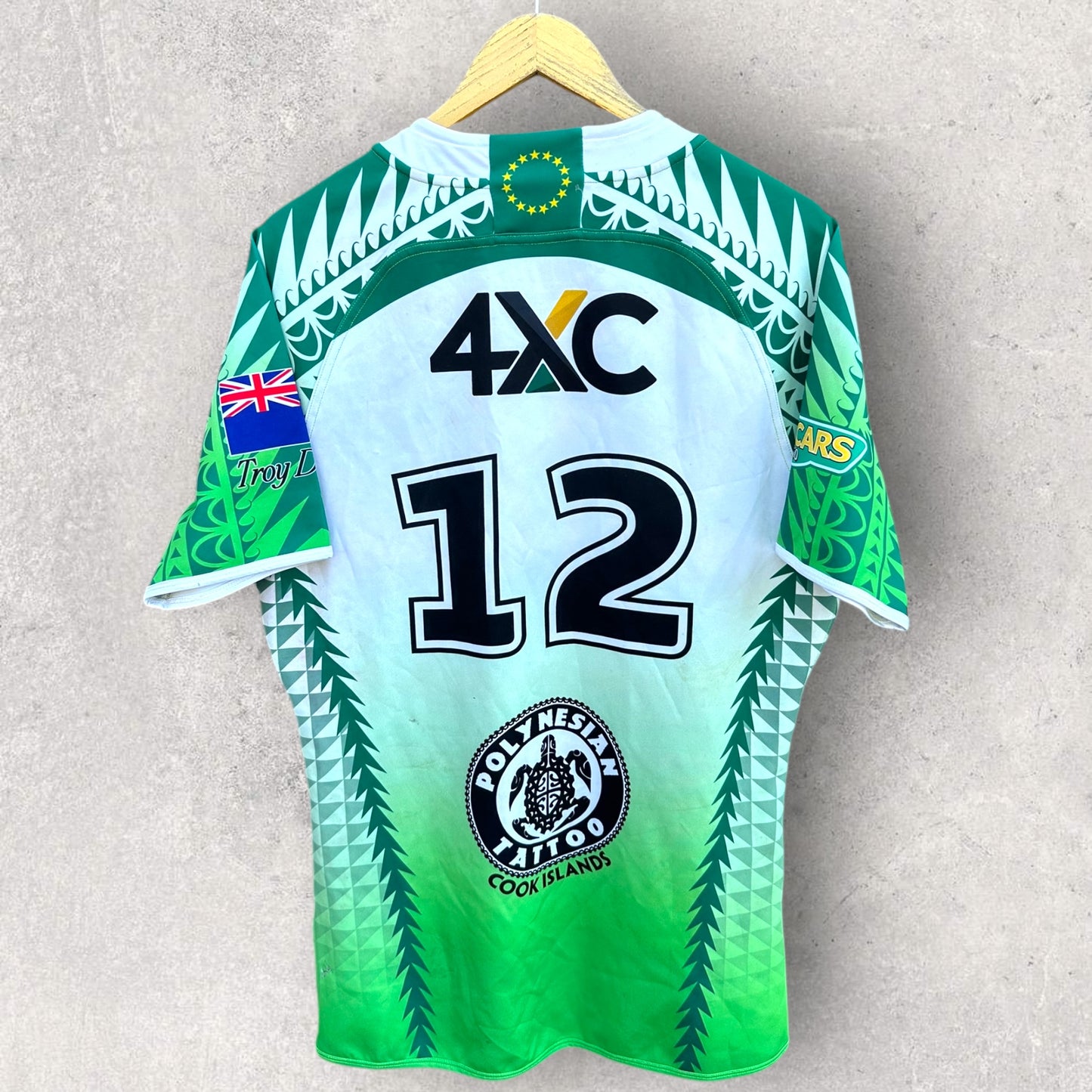 COOK ISLANDS PACIFIC CHAMPIONSHIPS MATCH WORN JERSEY + SIGNED BY REUBEN PORTER