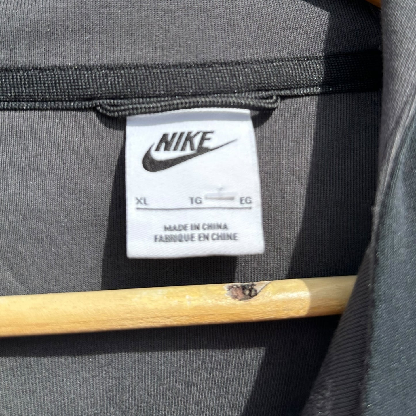 NIKE WINDRUNNER TECH FLEECE FULL ZIP HOODED JACKET GREY BLACK