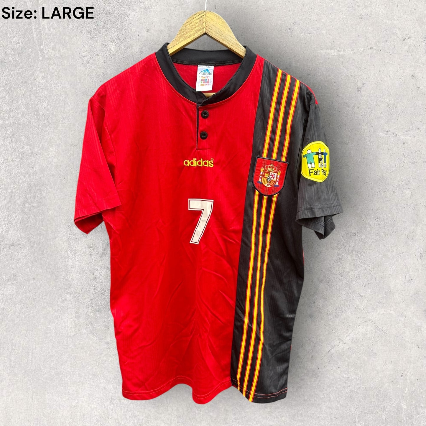 SPAIN 1996 RAUL ADIDAS REPLICA FOOTBALL JERSEY