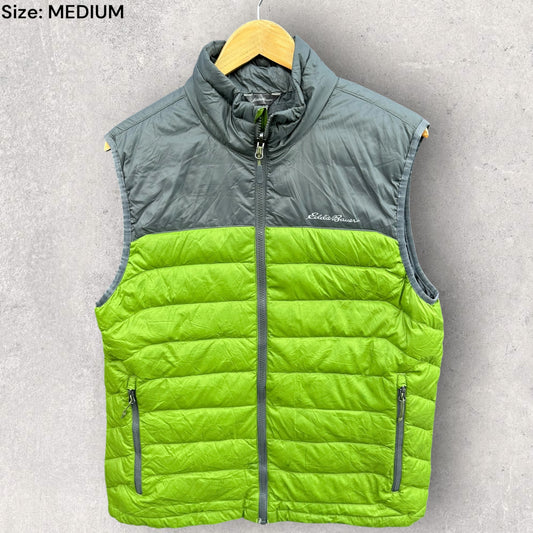 EDDIE BAUER GREEN SLEEVELESS PUFFER VEST