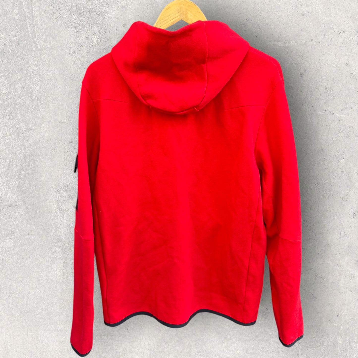 NIKE TECH FLEECE RED HOODED JUMPER