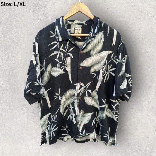 TOMMY BAHAMA HAWAIIAN VINTAGE SILK BUTTON UP SHORT SLEEVE SHIRT