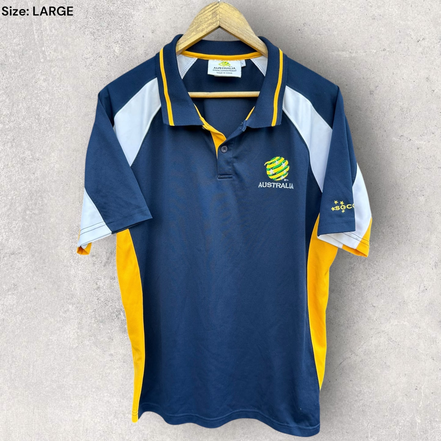 AUSTRALIAN SOCCEROOS BLUE POLO SHIRT