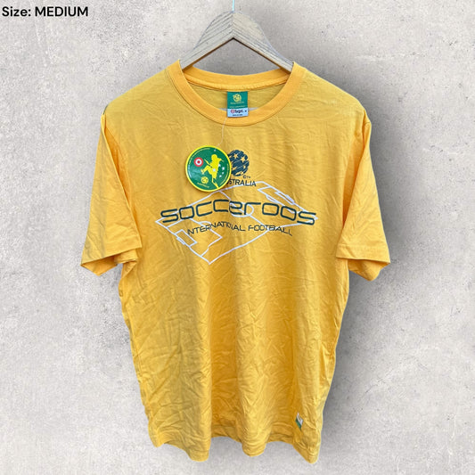 AUSTRALIAN SOCCEROOS YELLOW GRAPHIC FOOTBALL SHIRT BRAND NEW WITH TAGS