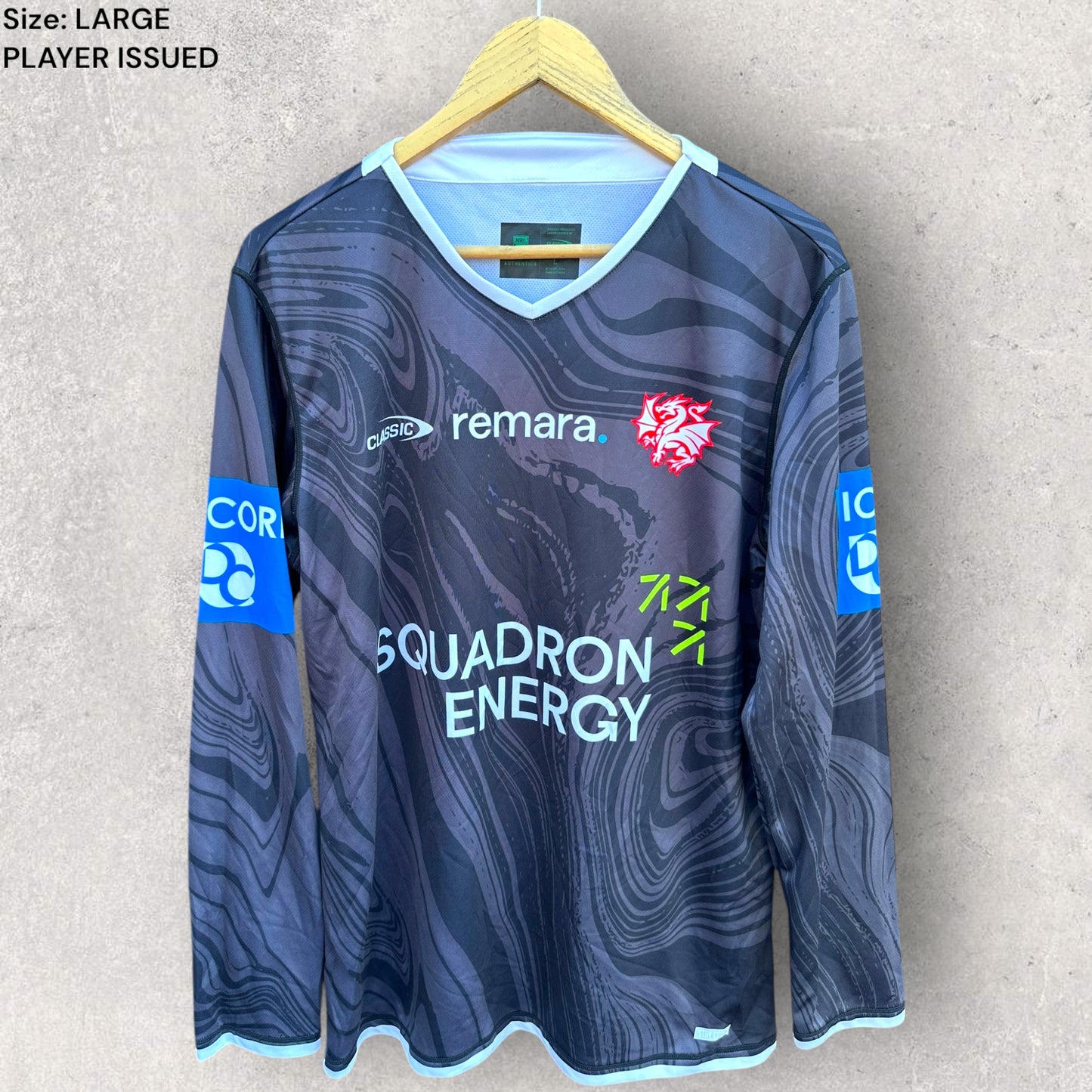 ST GEORGE ILLAWARRA DRAGONS 2025 LONG SLEEVE PLAYER TRAINING SHIRT ISSUED TO MICHAEL MOLO