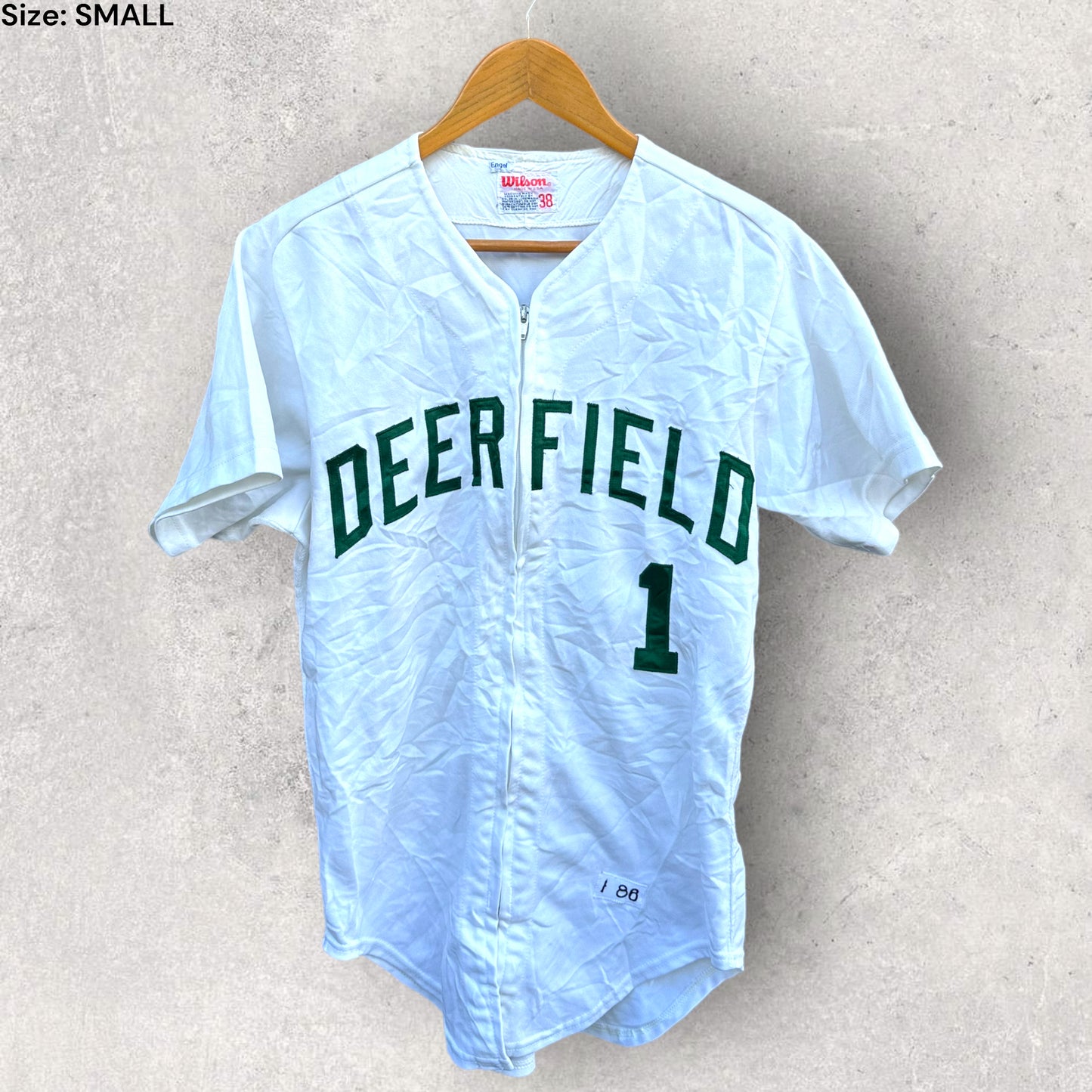 DEERFIELD WHITE BASEBALL JERSEY