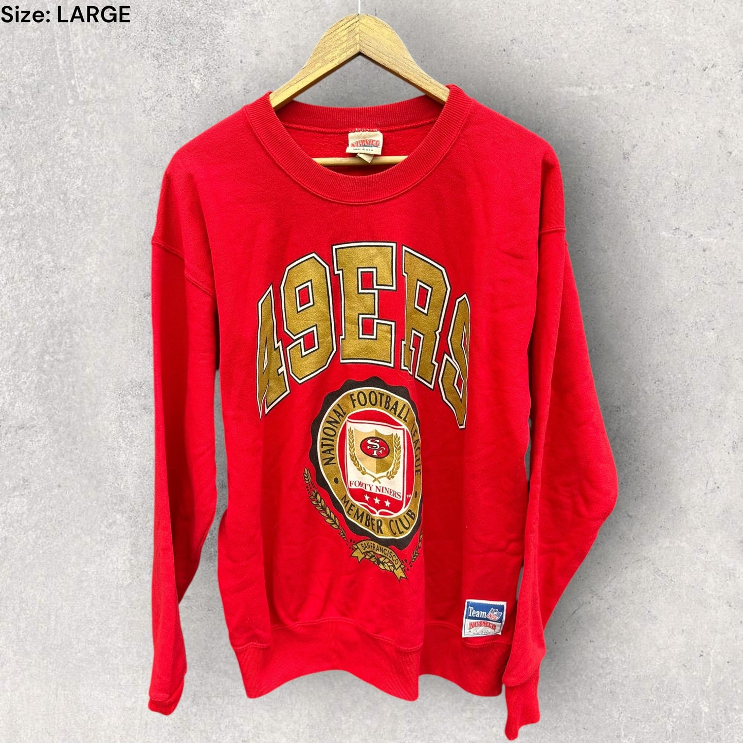 SAN FRANCISCO 49ERS NUTMEG VINTAGE RED PULLOVER JUMPER MADE IN USA