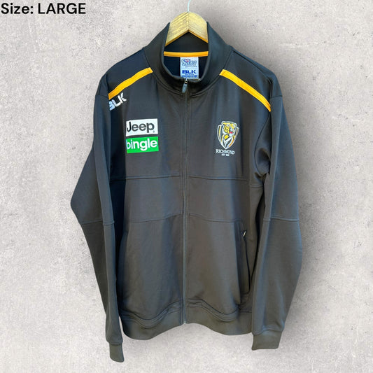 RICHMOND TIGERS BLK FULL ZIP AFL BLACK TRACK JACKET