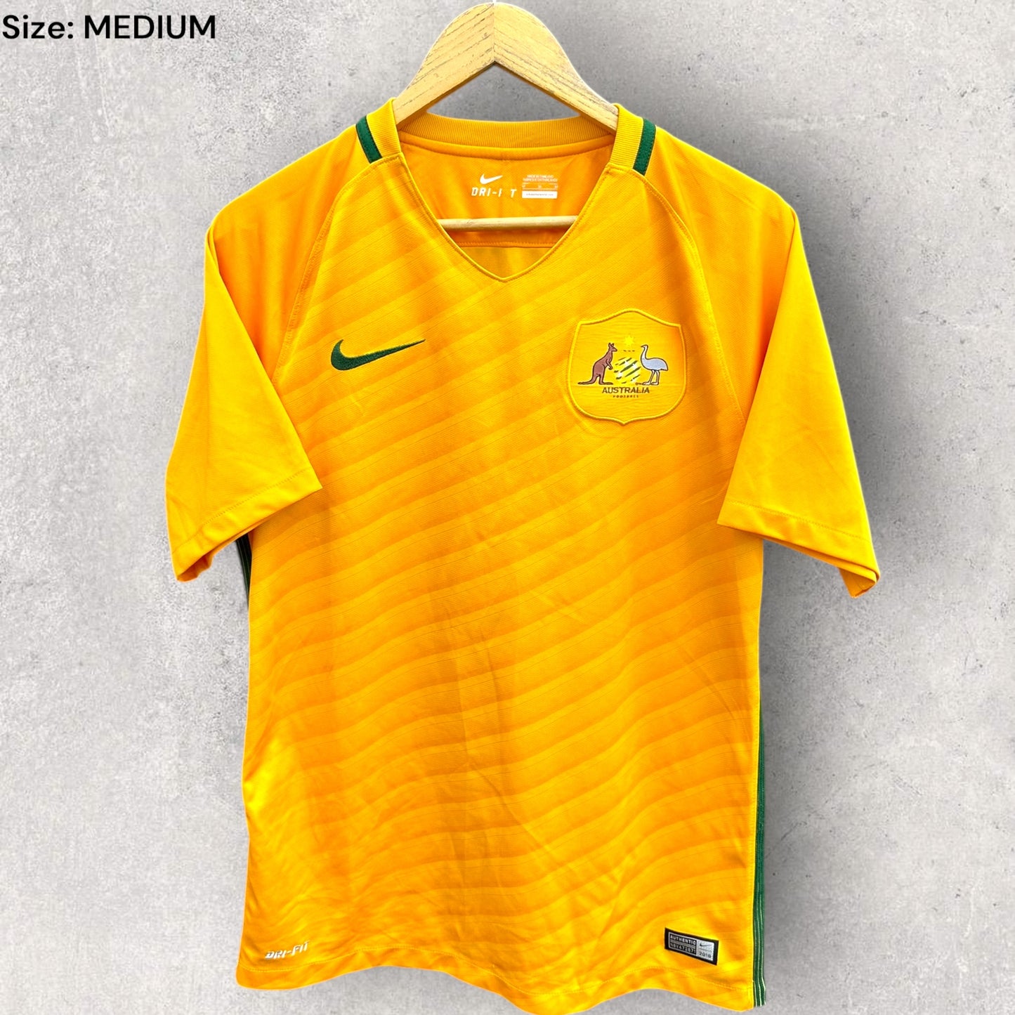 AUSTRALIA SOCCEROOS 2016 NIKE HOME FOOTBALL JERSEY