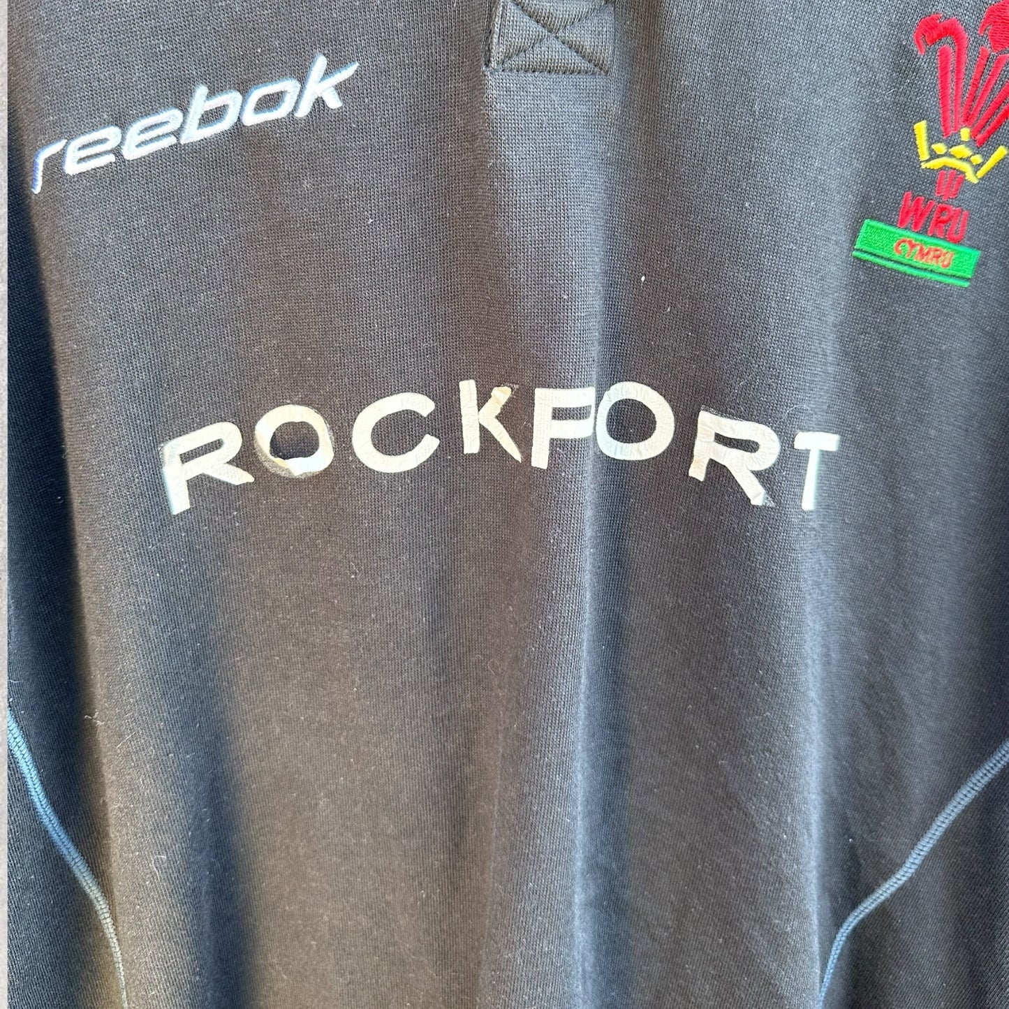 Wales Rugby Union Reebok Vintage Long Sleeve Black Cotton Jersey