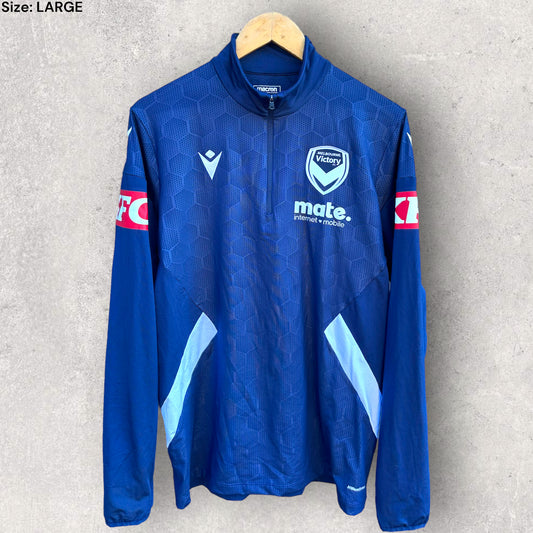 MELBOURNE VICTORY MACRON LONG SLEEVE PLAYER TRAINING TOP