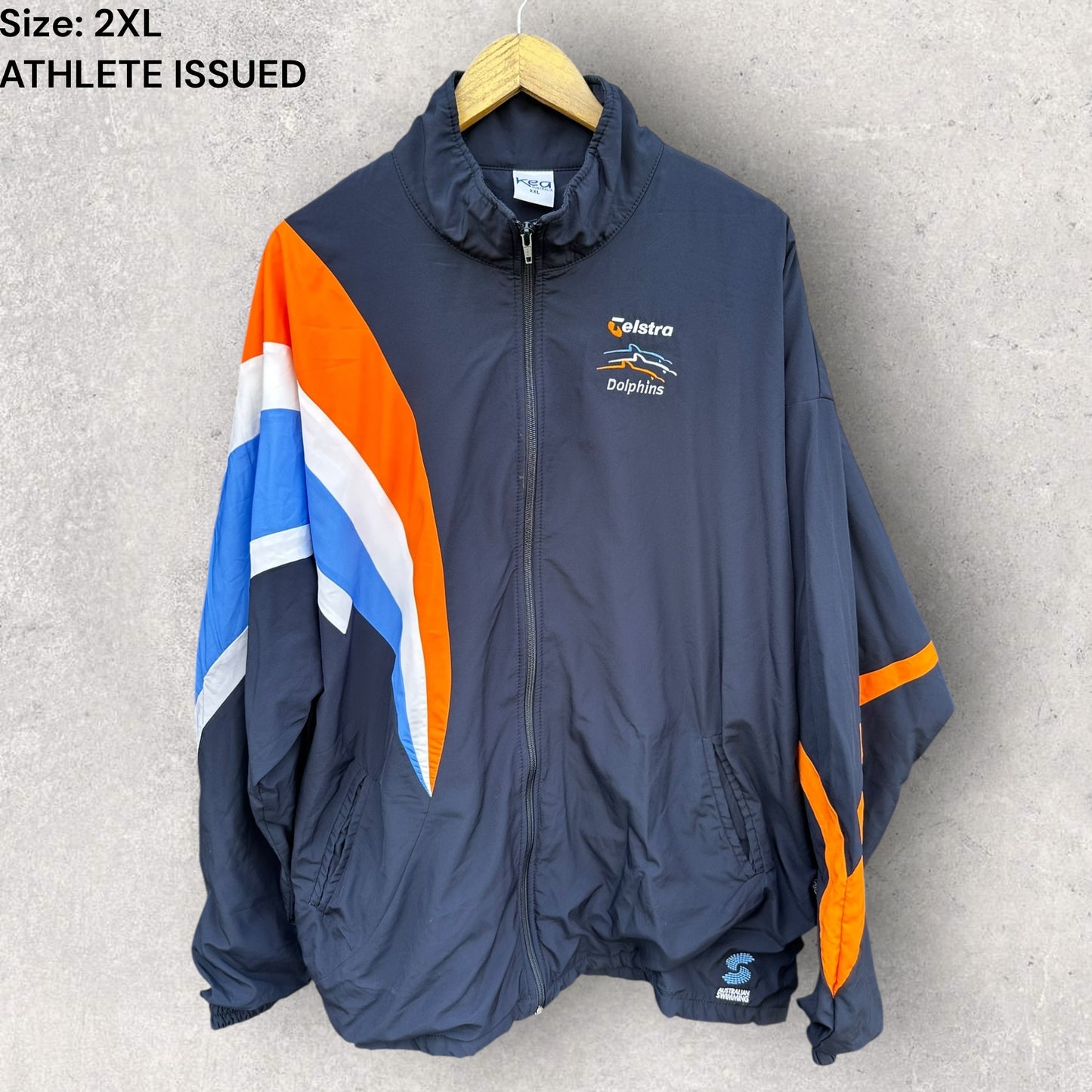AUSTRALIAN DOLPHINS SWIM TEAM ATHLETE ISSUED VINTAGE FULL ZIP JACKET