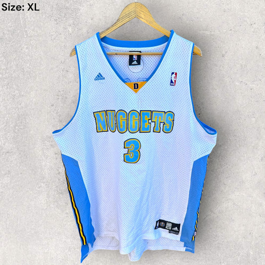 ALLEN IVERSON DENVER NUGGETS ADIDAS VINTAGE WHITE NBA SWINGMAN JERSEY
