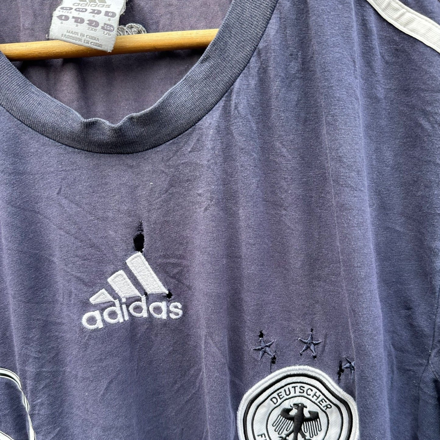 GERMANY ADIDAS 2012 DISTRESSED FOOTBALL SHIRT