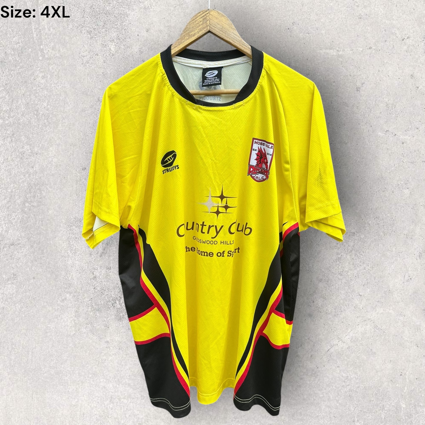 Moss Vale Dragons Trainers Yellow Rugby League Shirt
