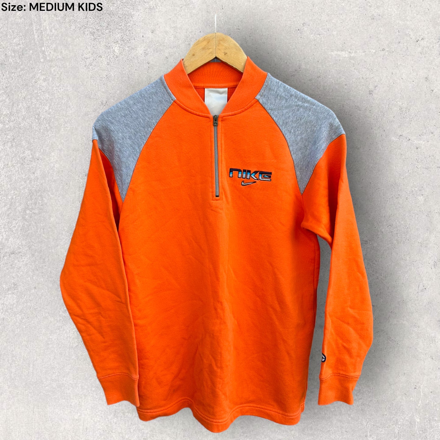 NIKE VINTAGE ORANGE HALFZIP PULLOVER KIDS JUMPER