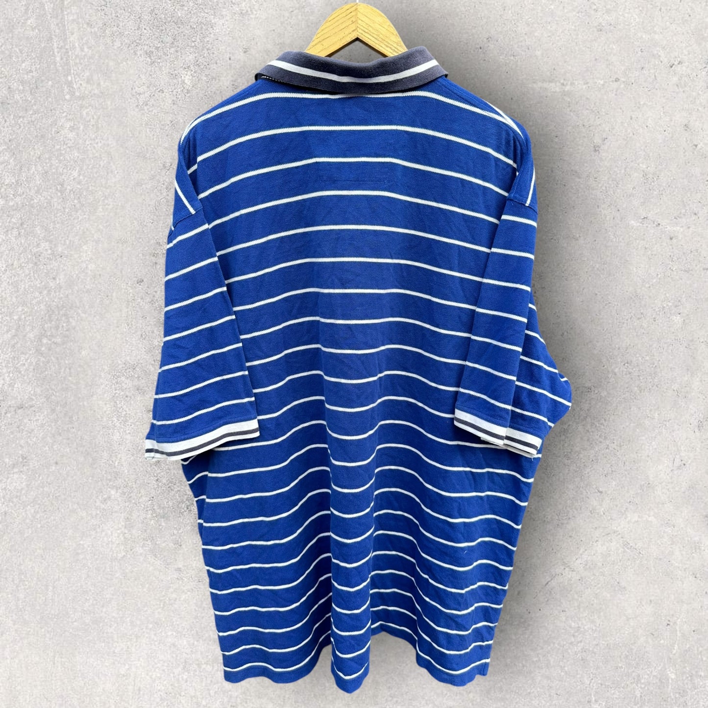 RM WILLIAMS BLUE & WHITE STRIPPED VINTAGE POLO SHIRT