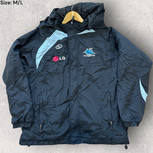 CRONULLA SHARKS ISC VINTAGE BLACK HOODED JACKET