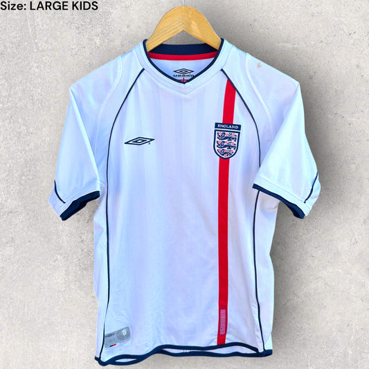 ENGLAND 2002 UMBRO HOME WHITE FOOTBALL JERSEY