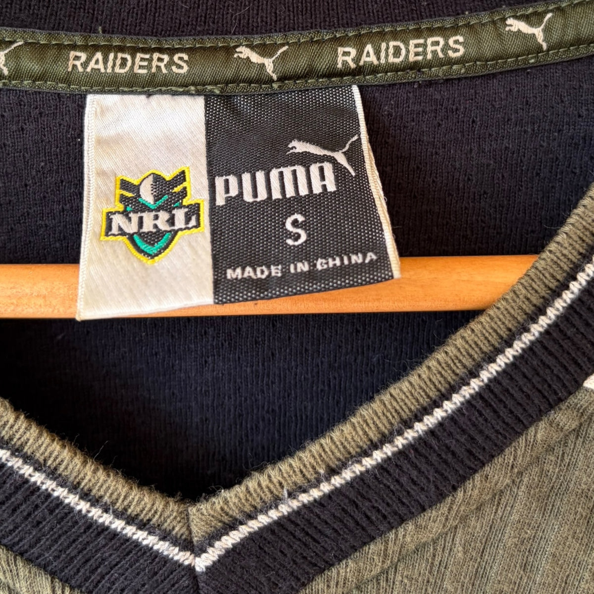 Canberra Raiders Puma King Vintage Long Sleeve Green NRL Shirt