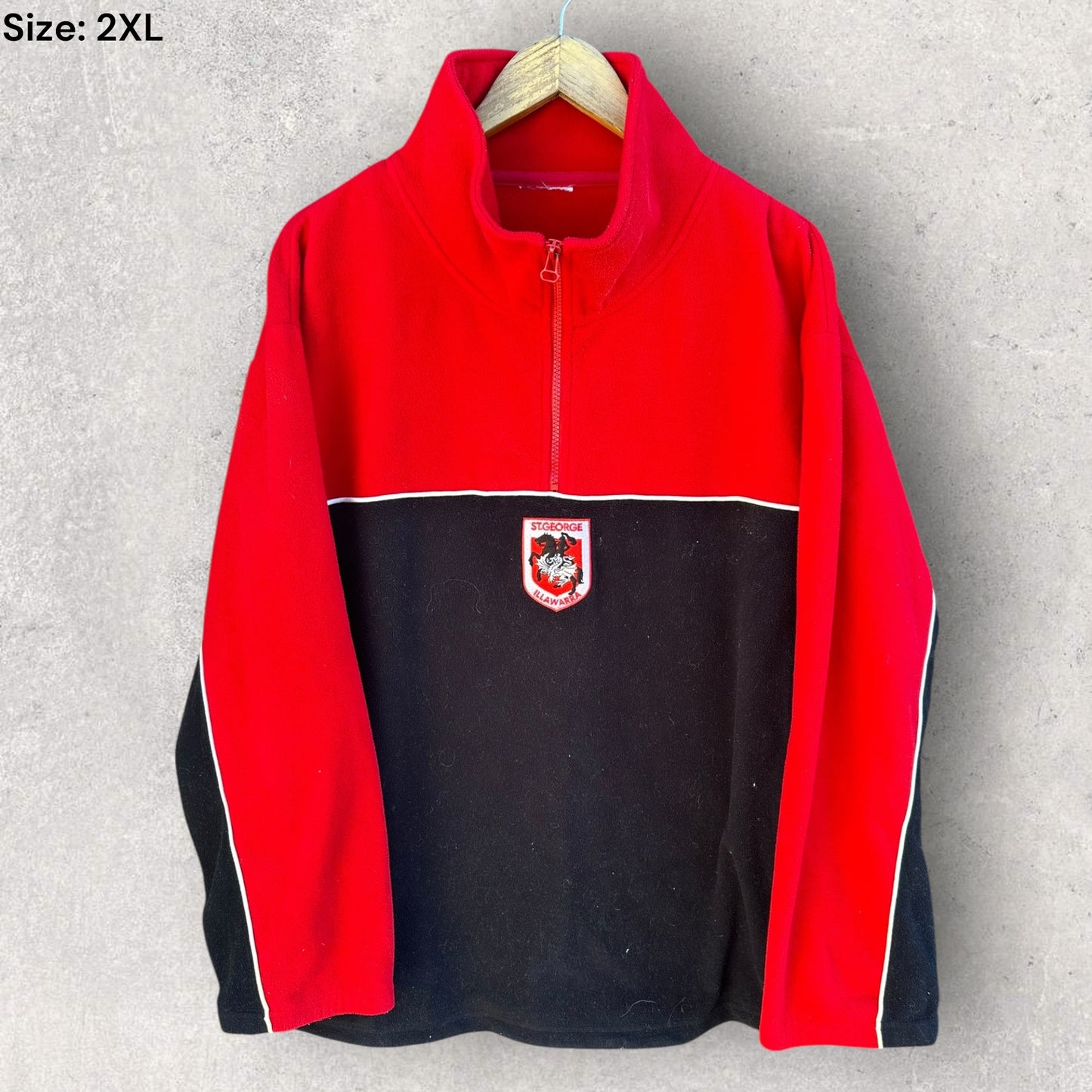 St George Illawarra Dragons Vintage Half Zip Fleece Pullover Jumper