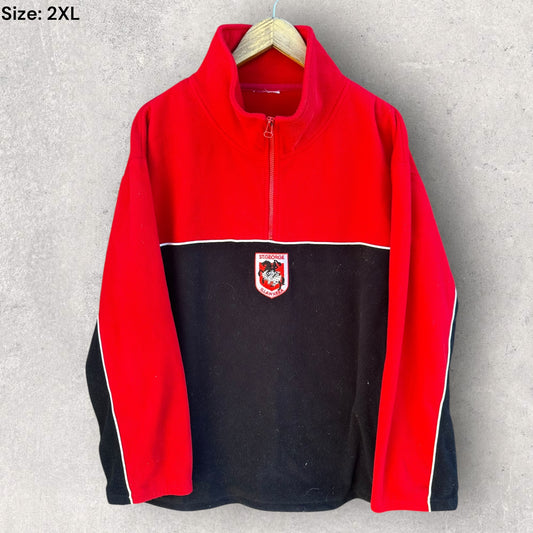 St George Illawarra Dragons Vintage Half Zip Fleece Pullover Jumper