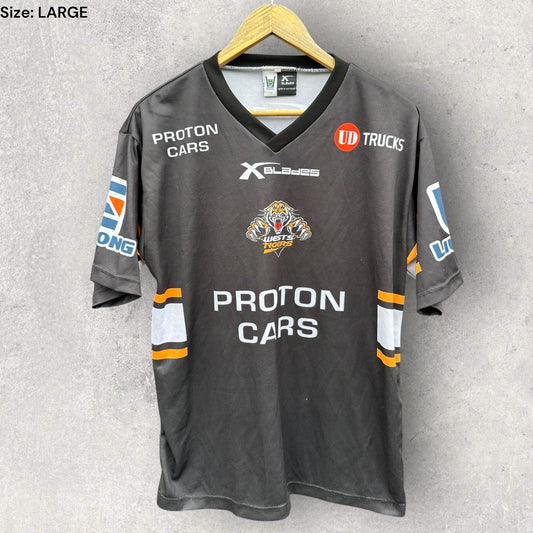 WESTS TIGERS 2010 X-BLADES RUGBY LEAGUE TRAINING SHIRT